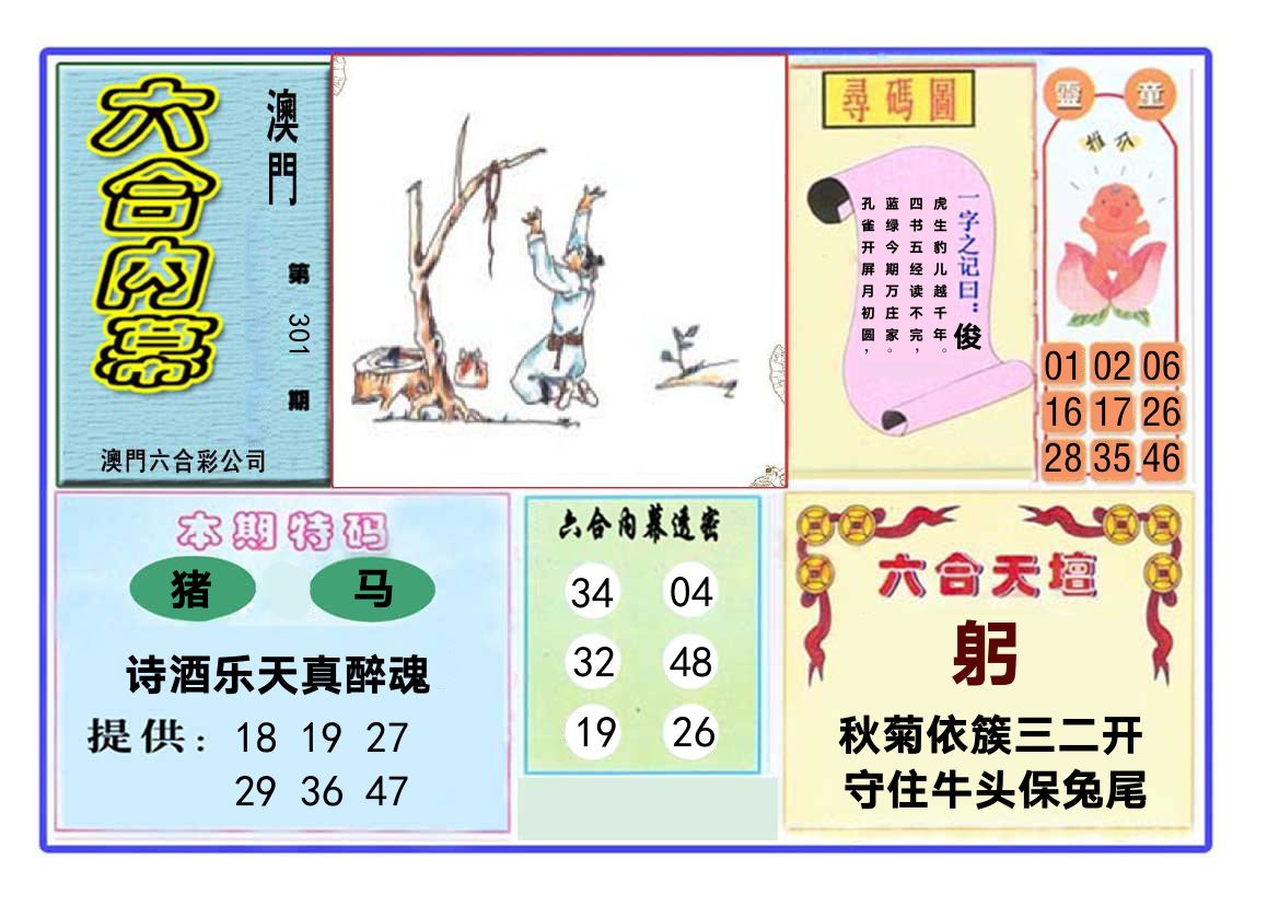 六合内幕 第301期