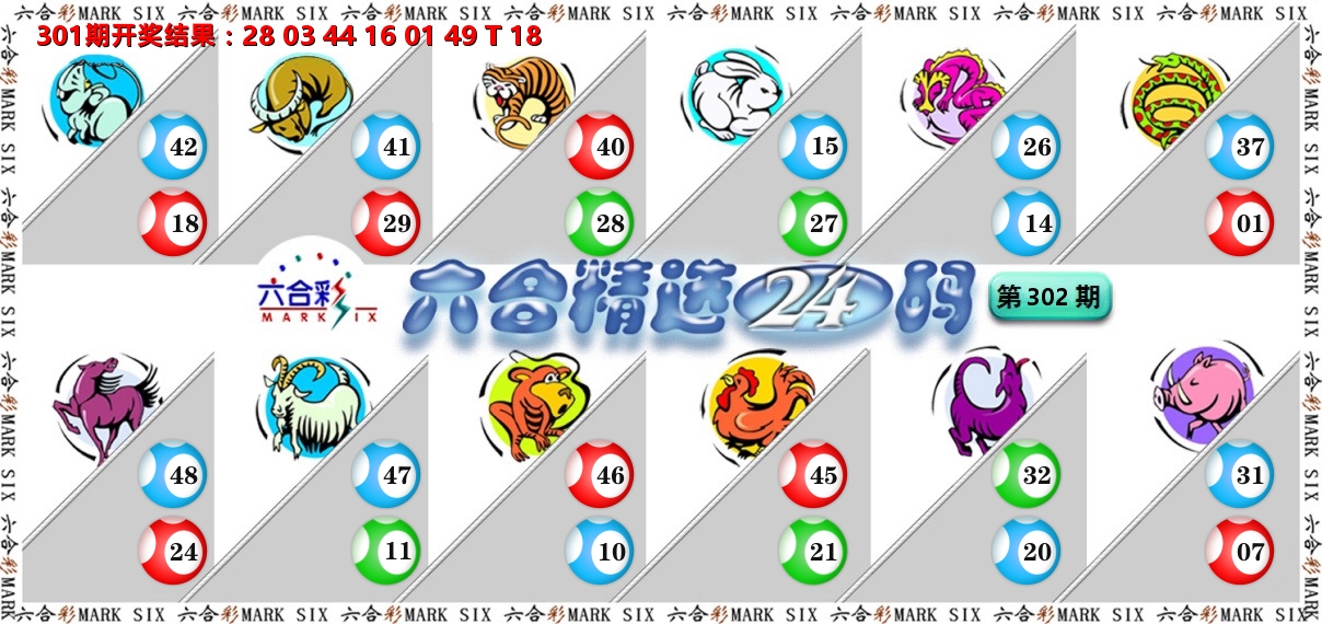 六合精选24码 第302期