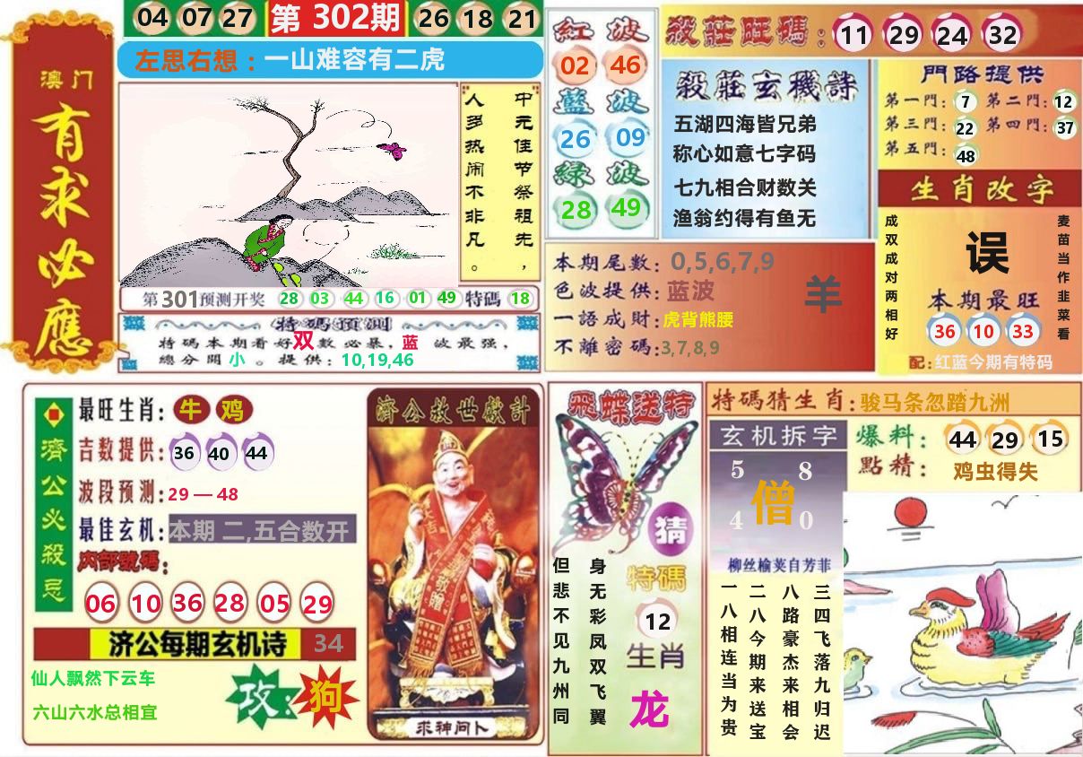 澳门有求必应 第302期