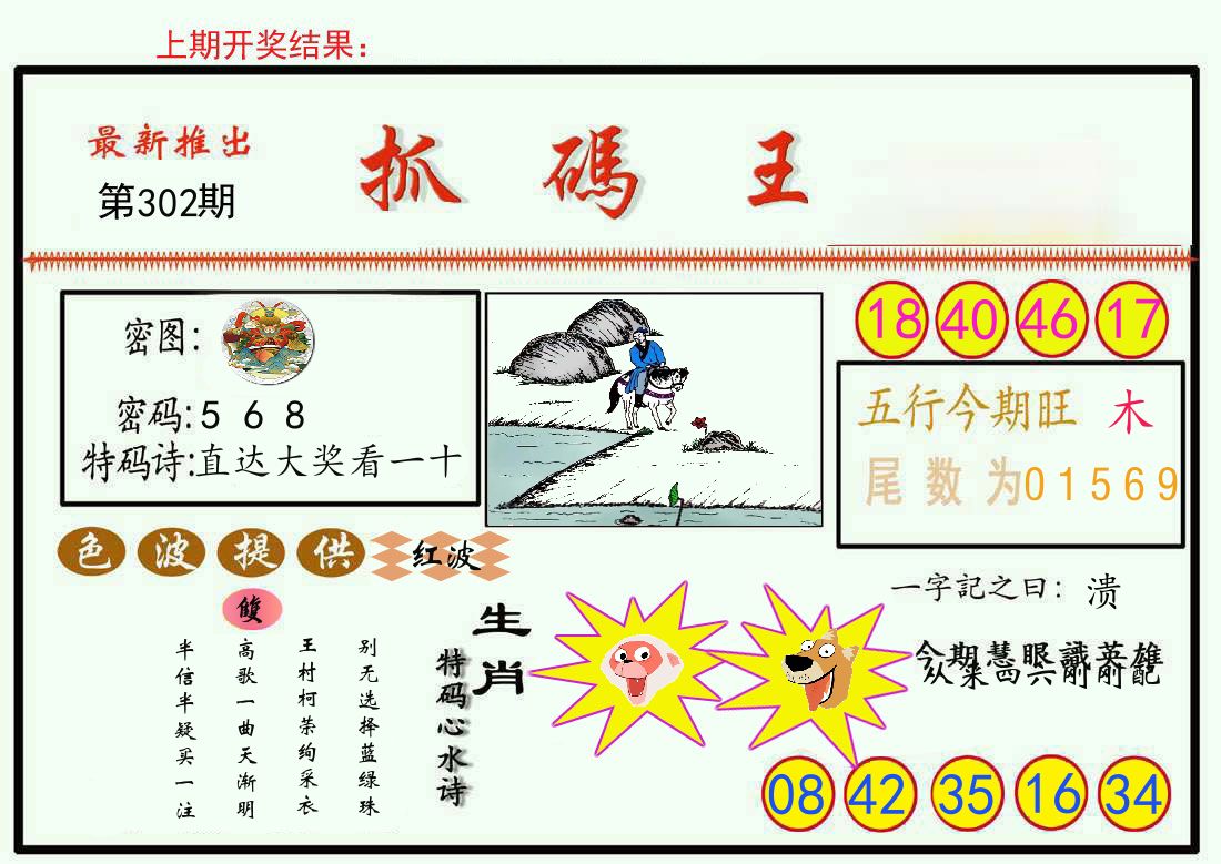 最新抓码王 第302期