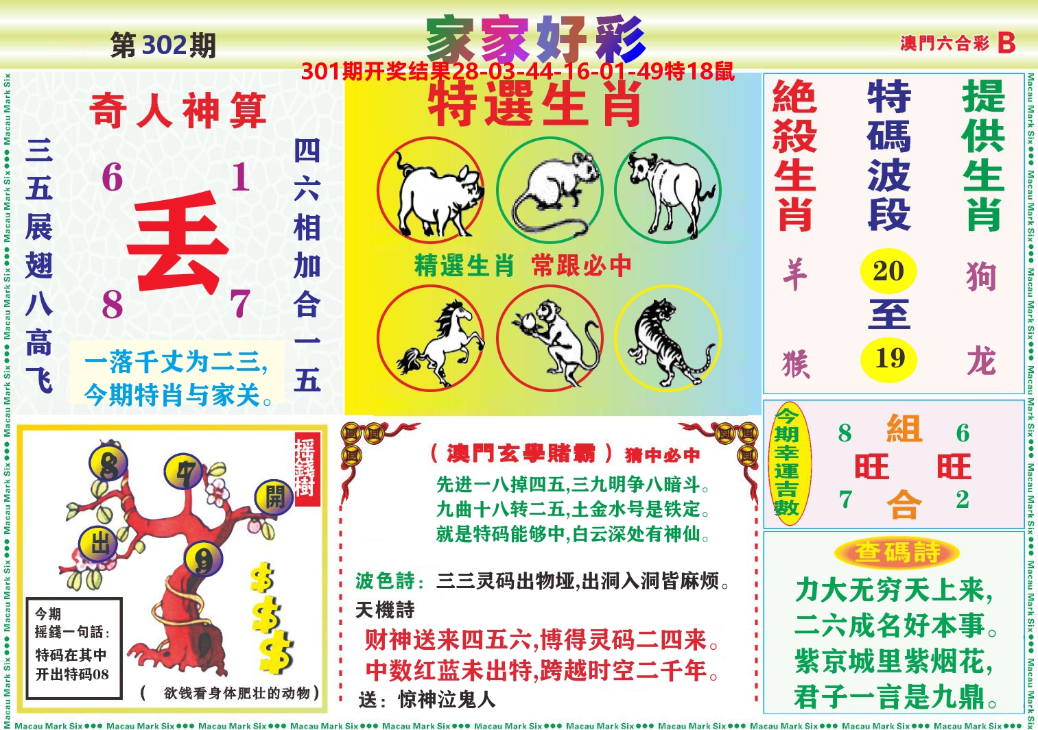 家家好彩B 第302期