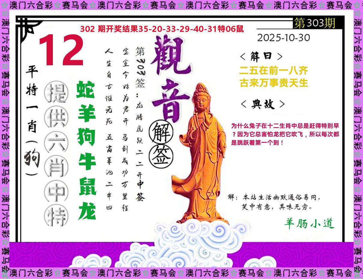 观音解签 第303期