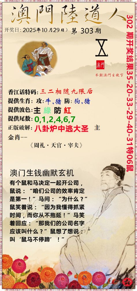 澳门陆道人 第303期