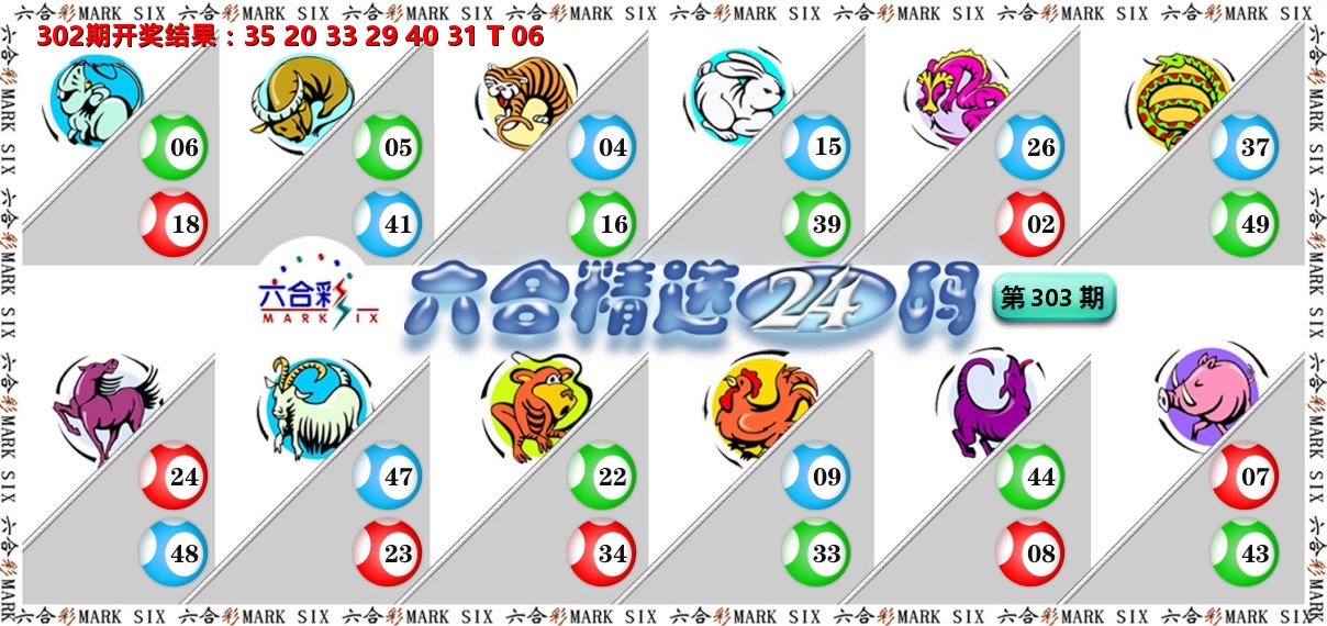 六合精选24码 第303期