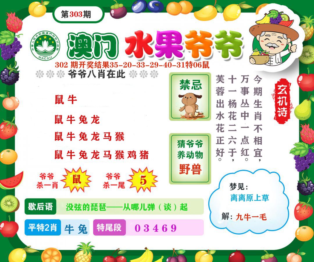 澳门水果爷爷 第303期