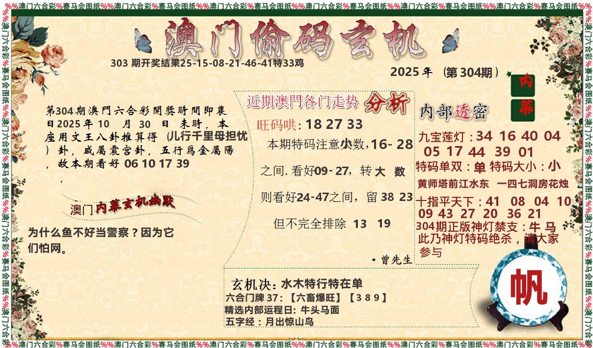 偷码玄机 第304期
