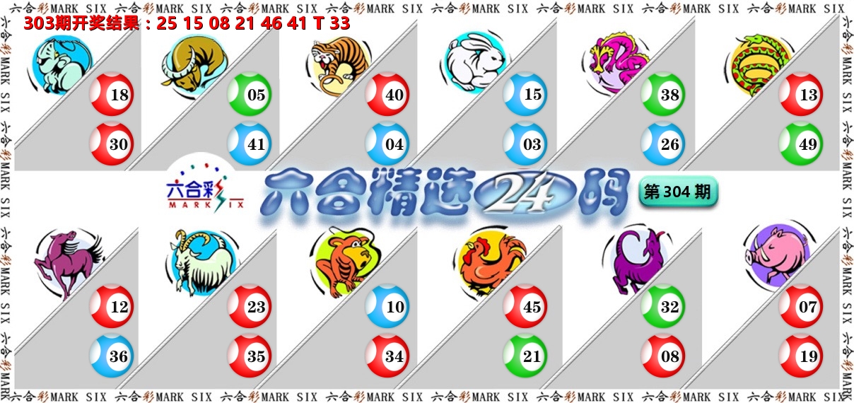 六合精选24码 第304期