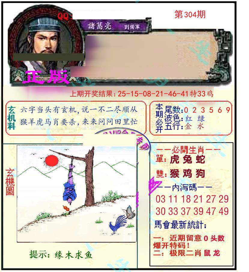 诸葛亮玄机 第304期