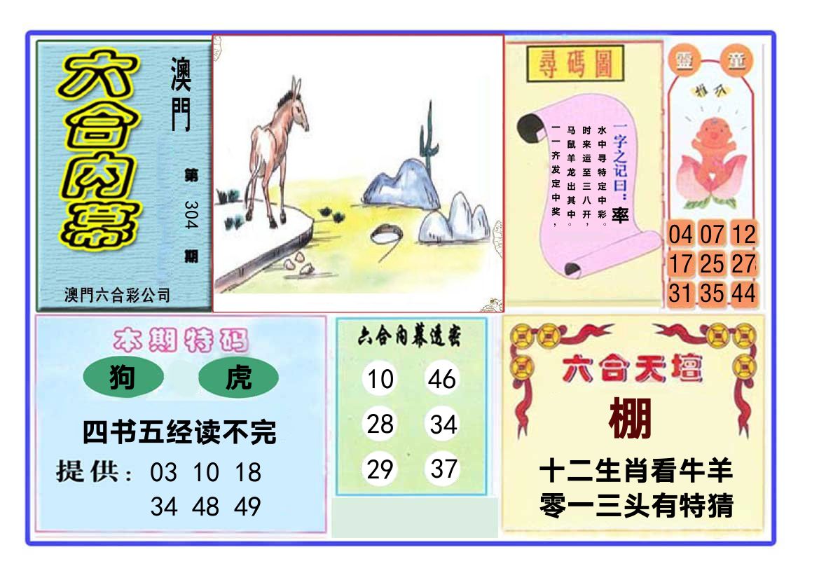 六合内幕 第304期