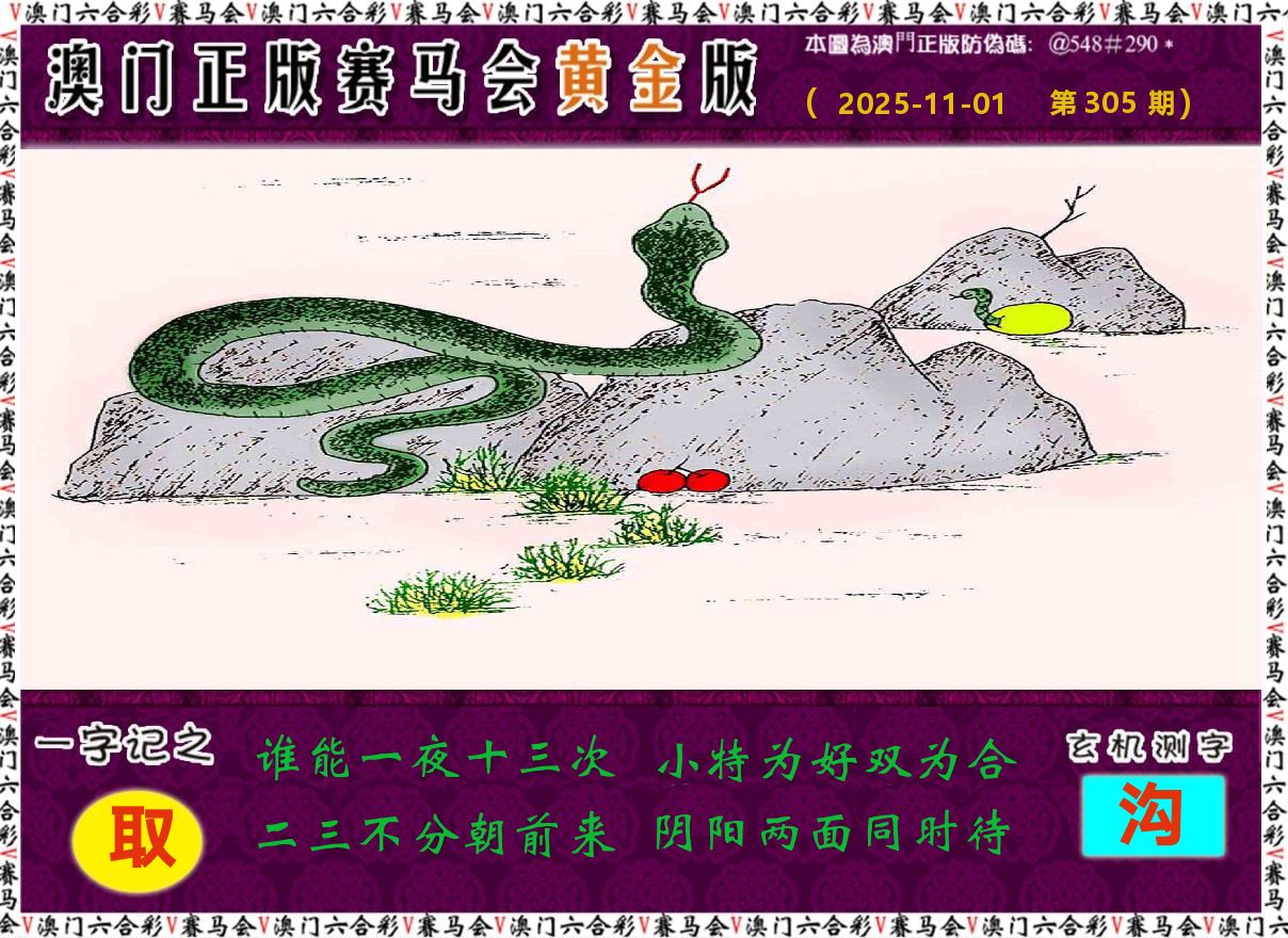 赛马会黄金版 第305期