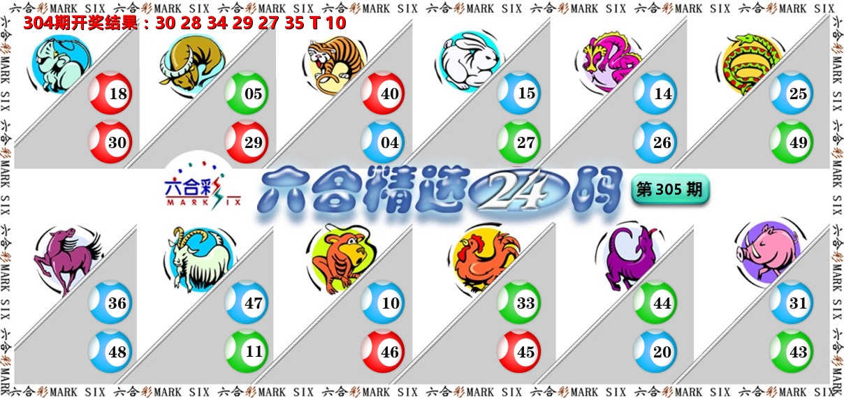 六合精选24码 第305期