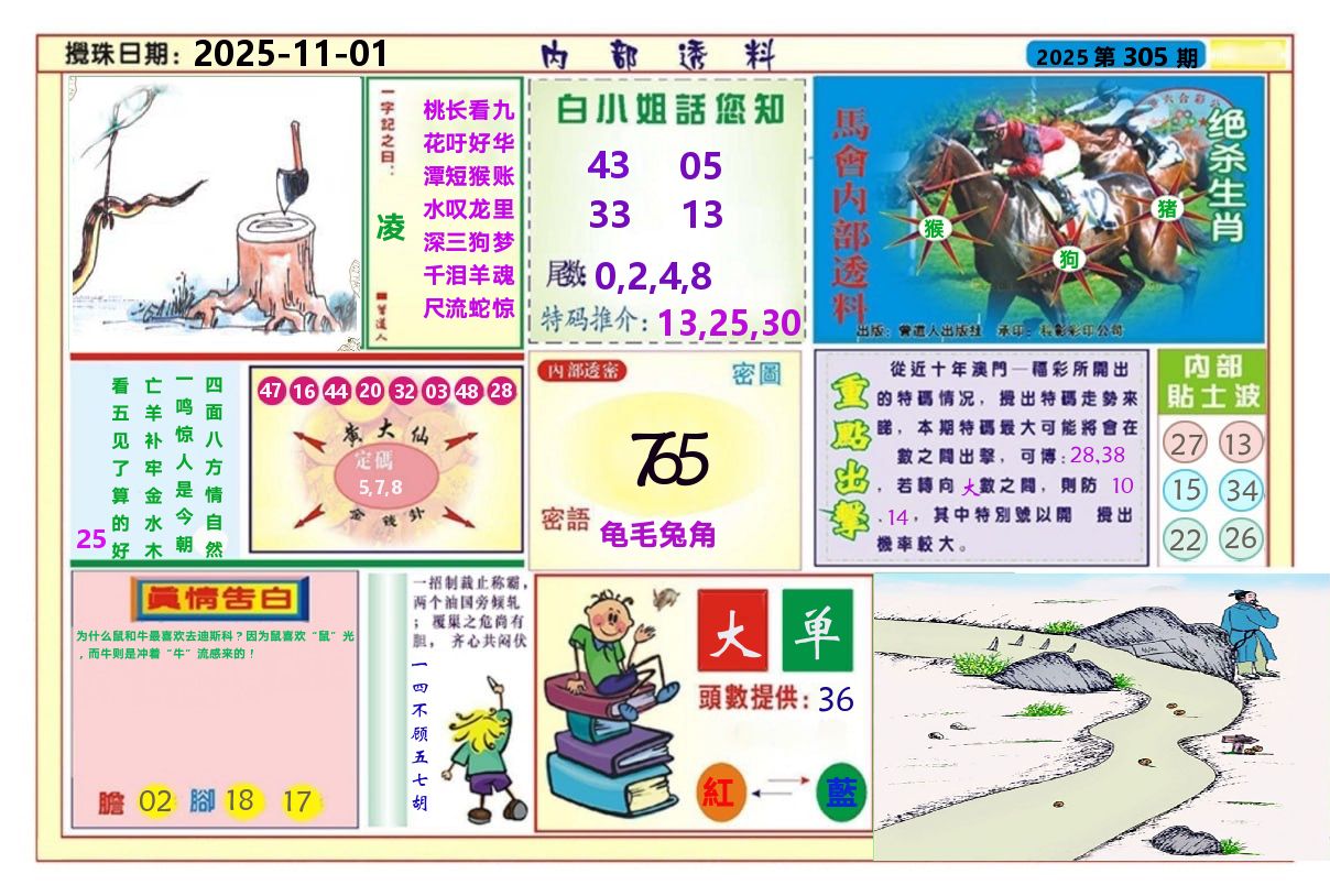 澳门内部透料A 第305期