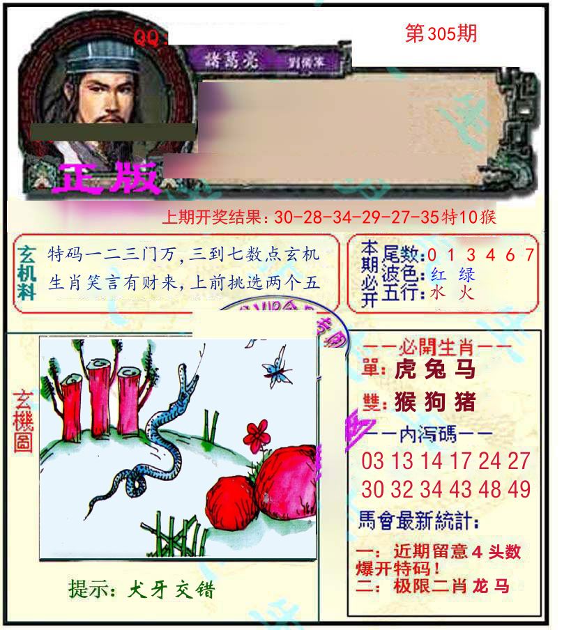 诸葛亮玄机 第305期