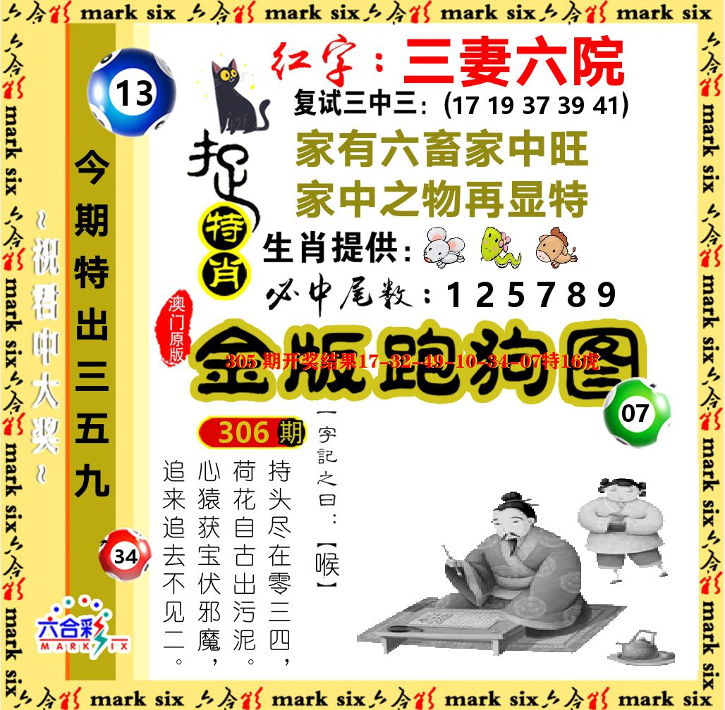金版跑狗图 第306期