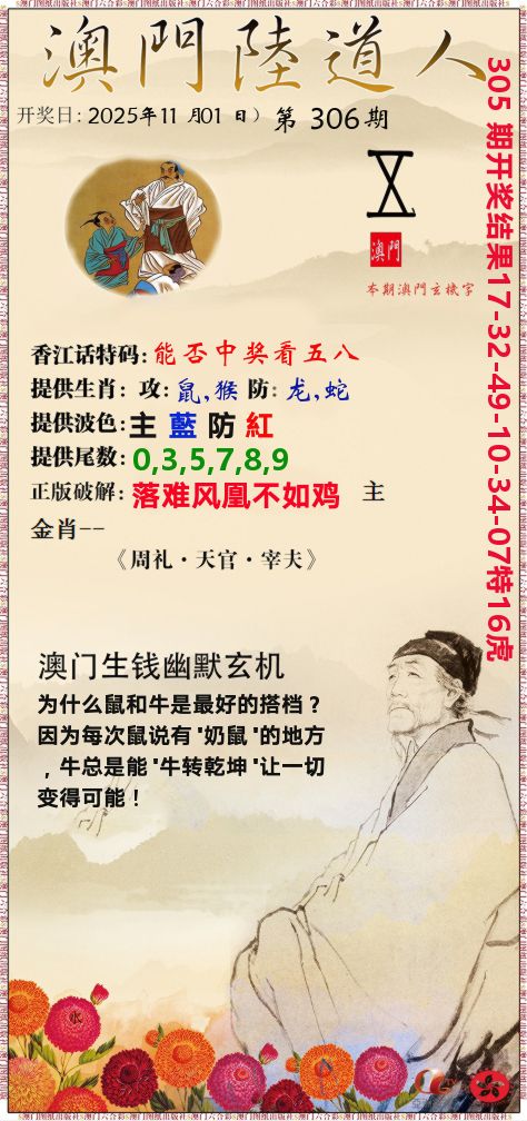 澳门陆道人 第306期