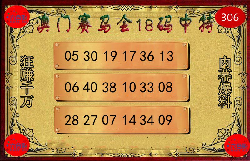 赛马会18码 第306期
