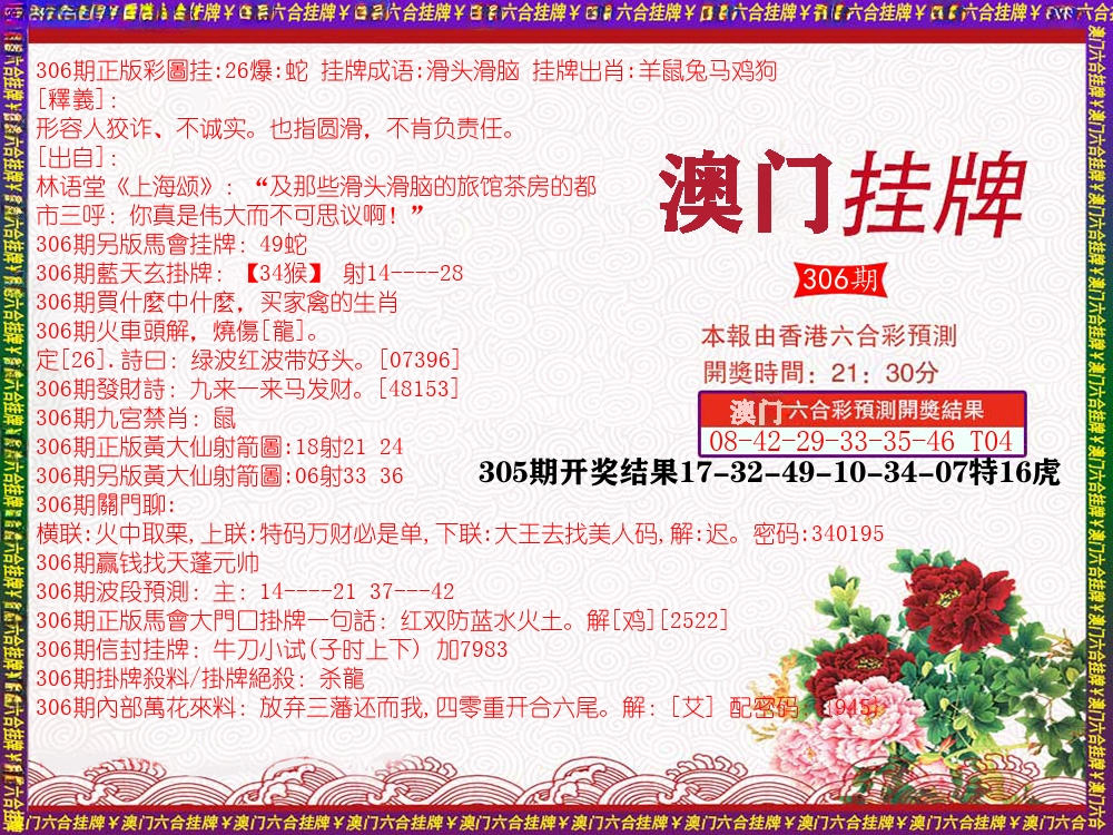 澳门挂牌 第306期