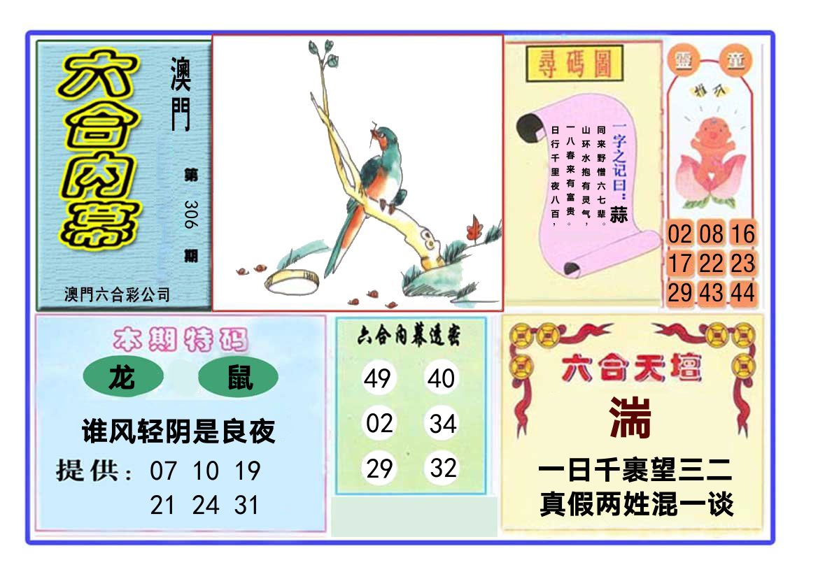 六合内幕 第306期