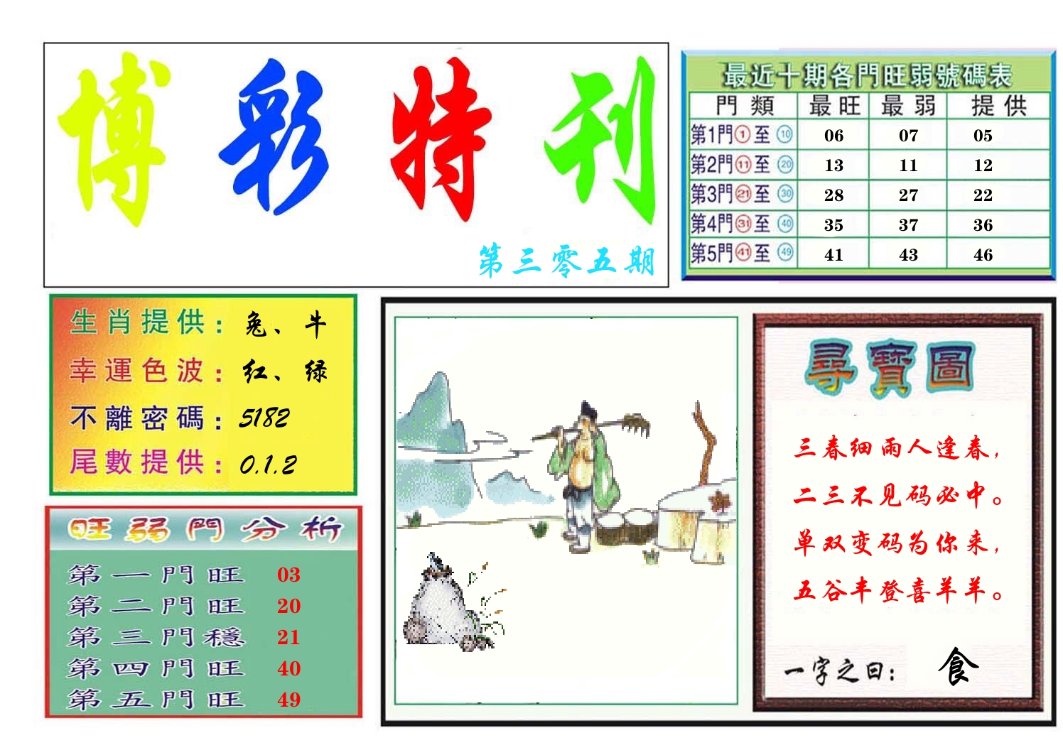 博彩特刊 第306期