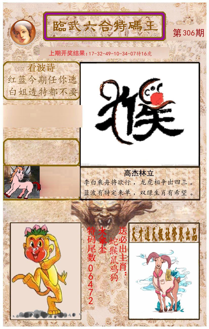 臨武六合特码王 第306期