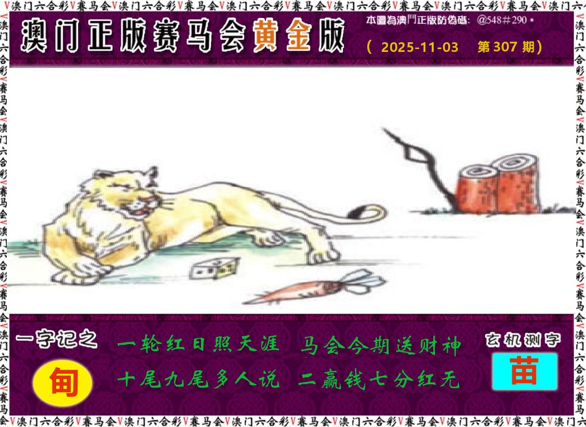 赛马会黄金版 第307期