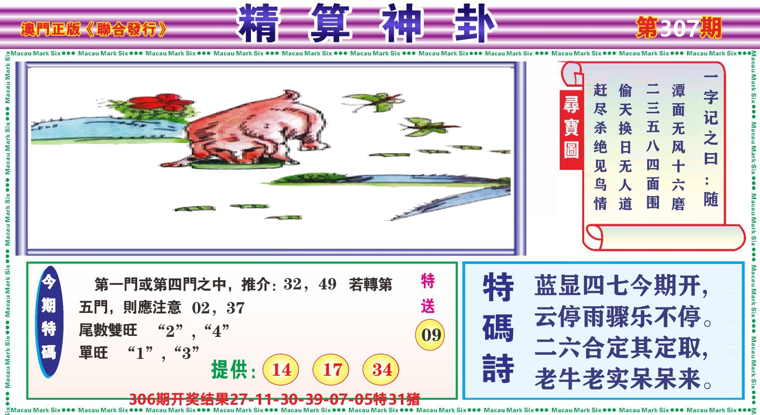 粤彩联盟F 第307期