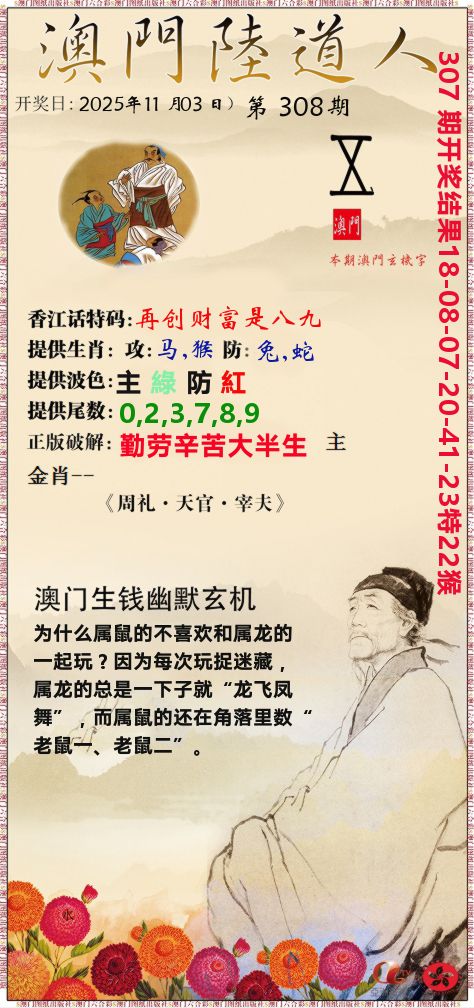 澳门陆道人 第308期