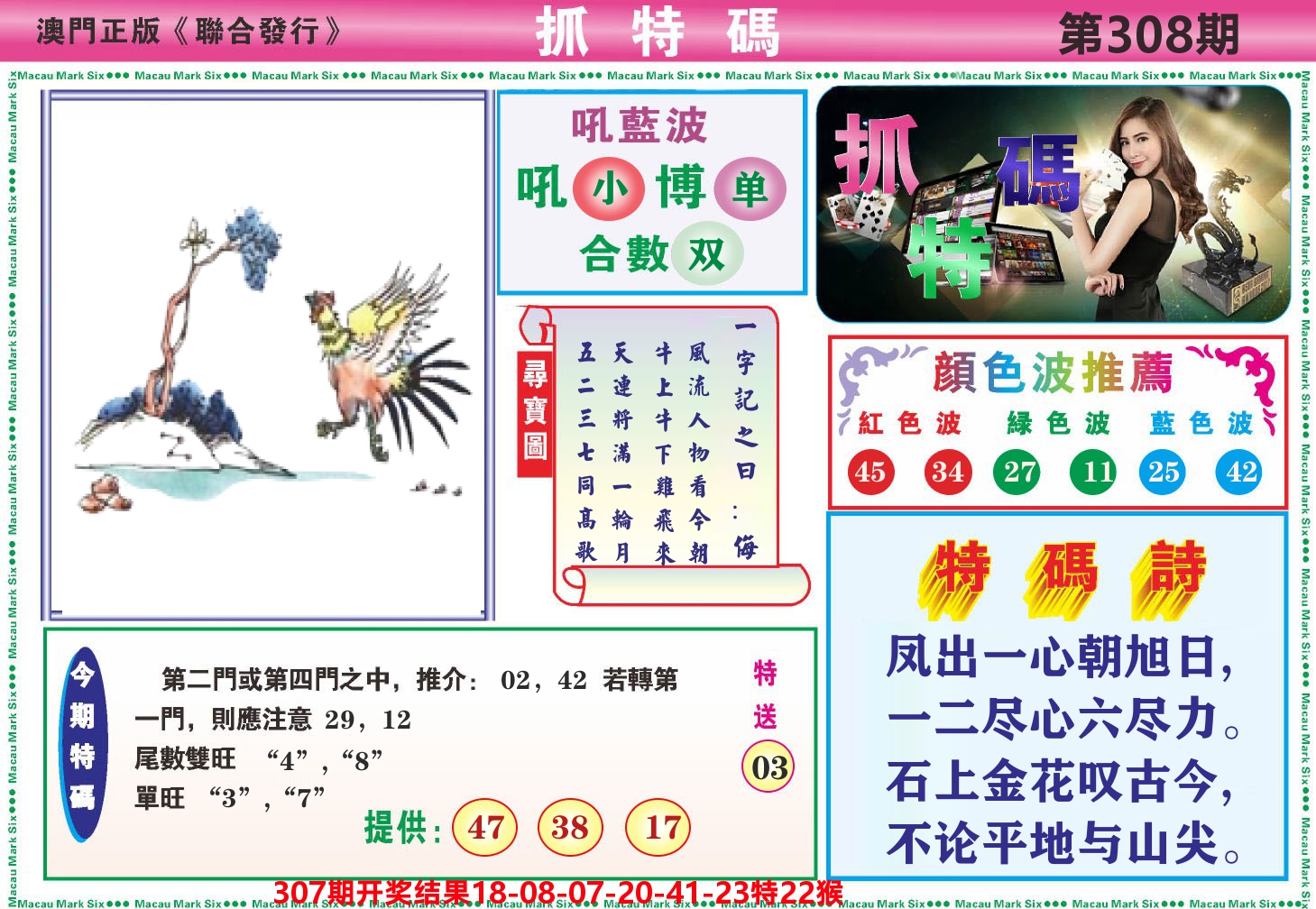 澳门抓特码A 第308期