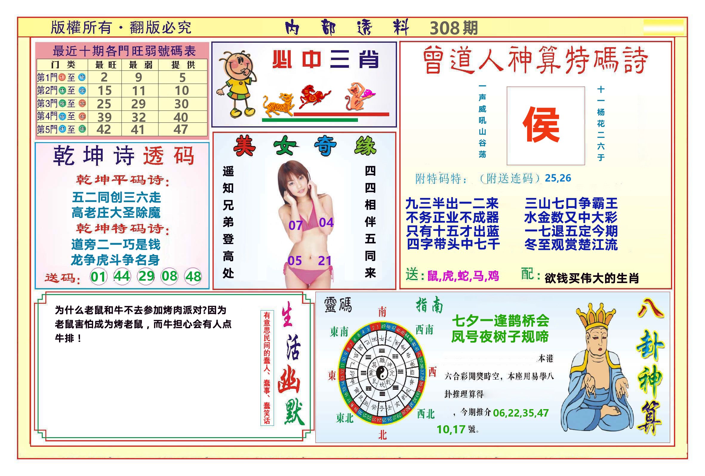 澳门内部透料B 第308期