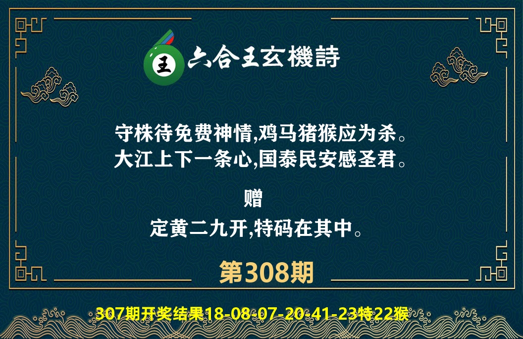 六合王玄机诗 第308期