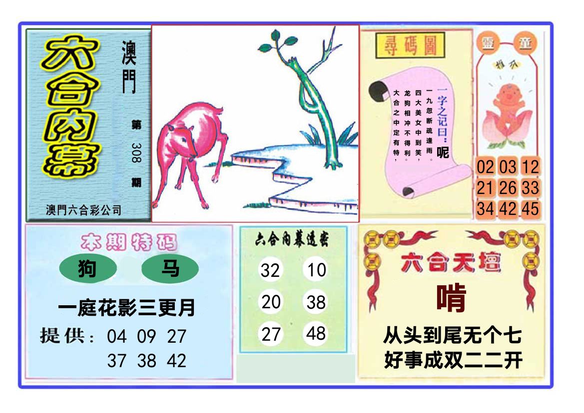 六合内幕 第308期