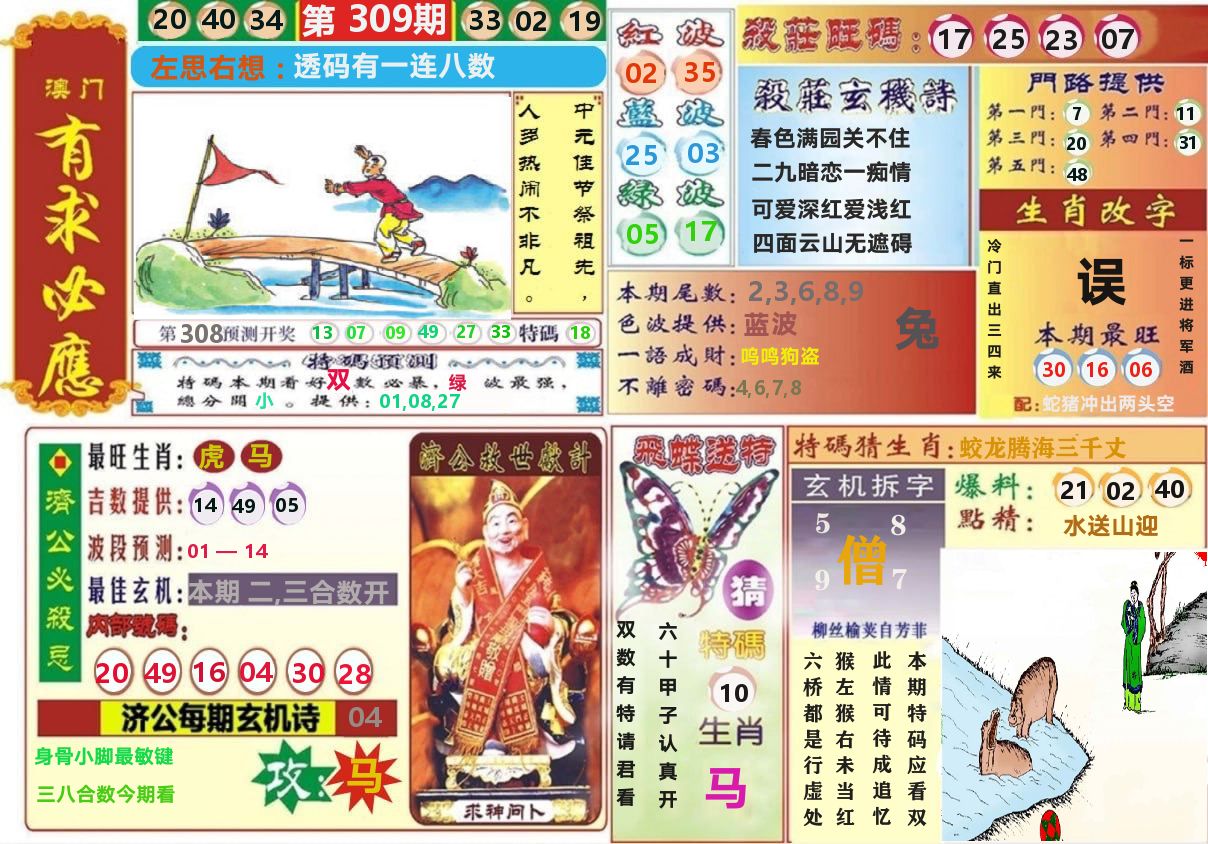 澳门有求必应 第309期