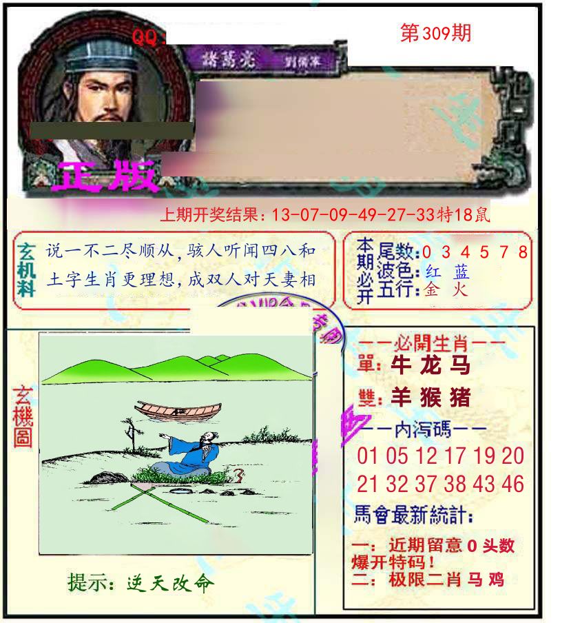 诸葛亮玄机 第309期