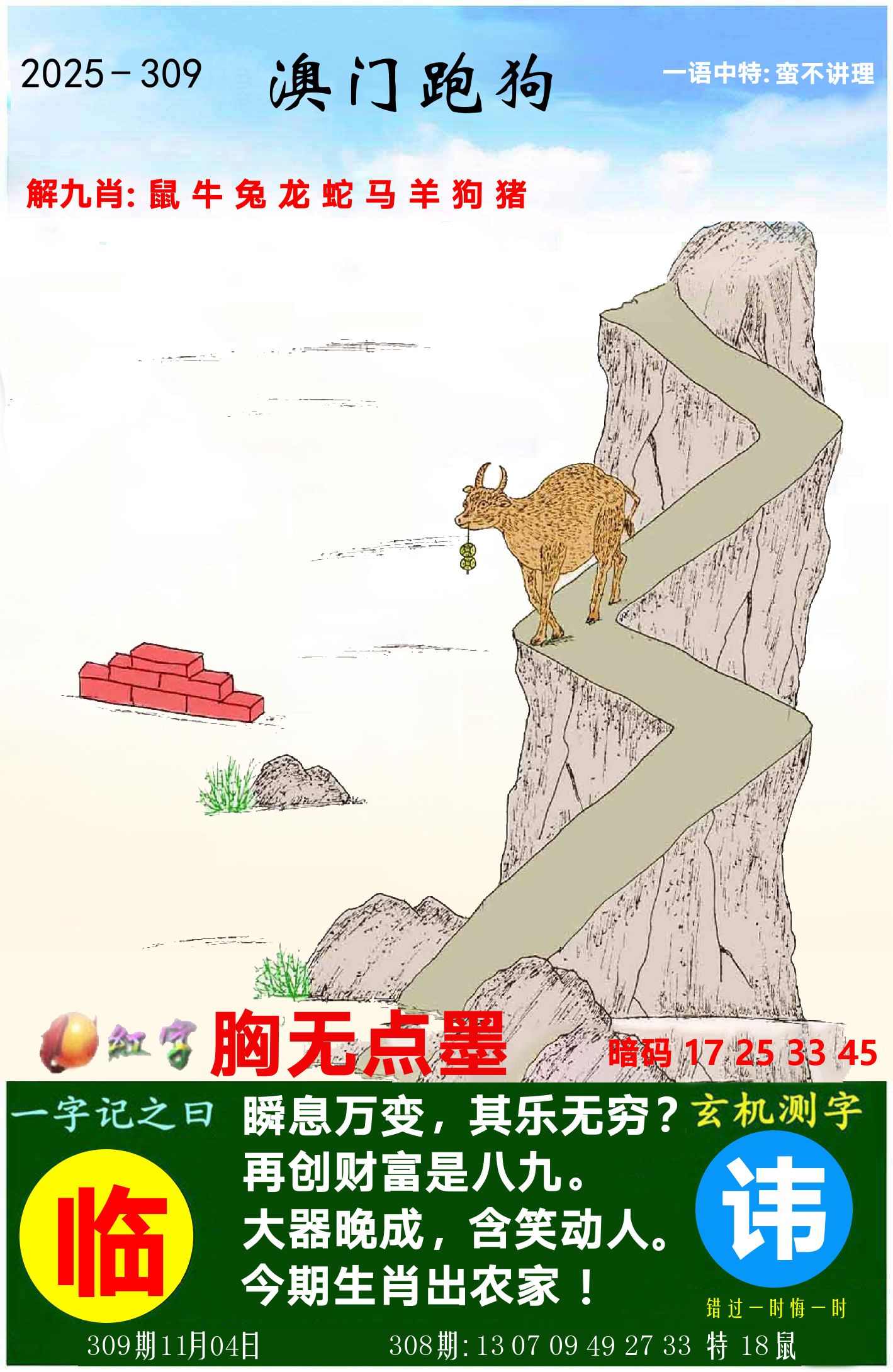 澳门跑狗图 第309期