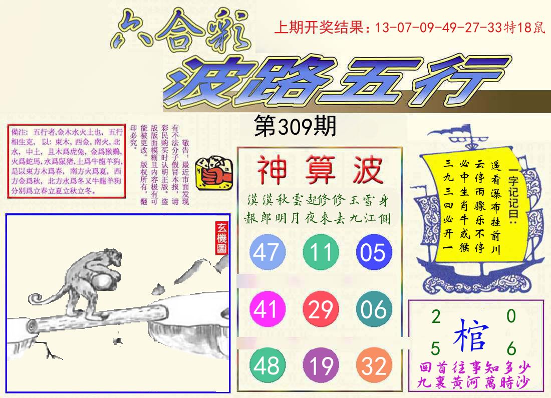 波路五行 第309期