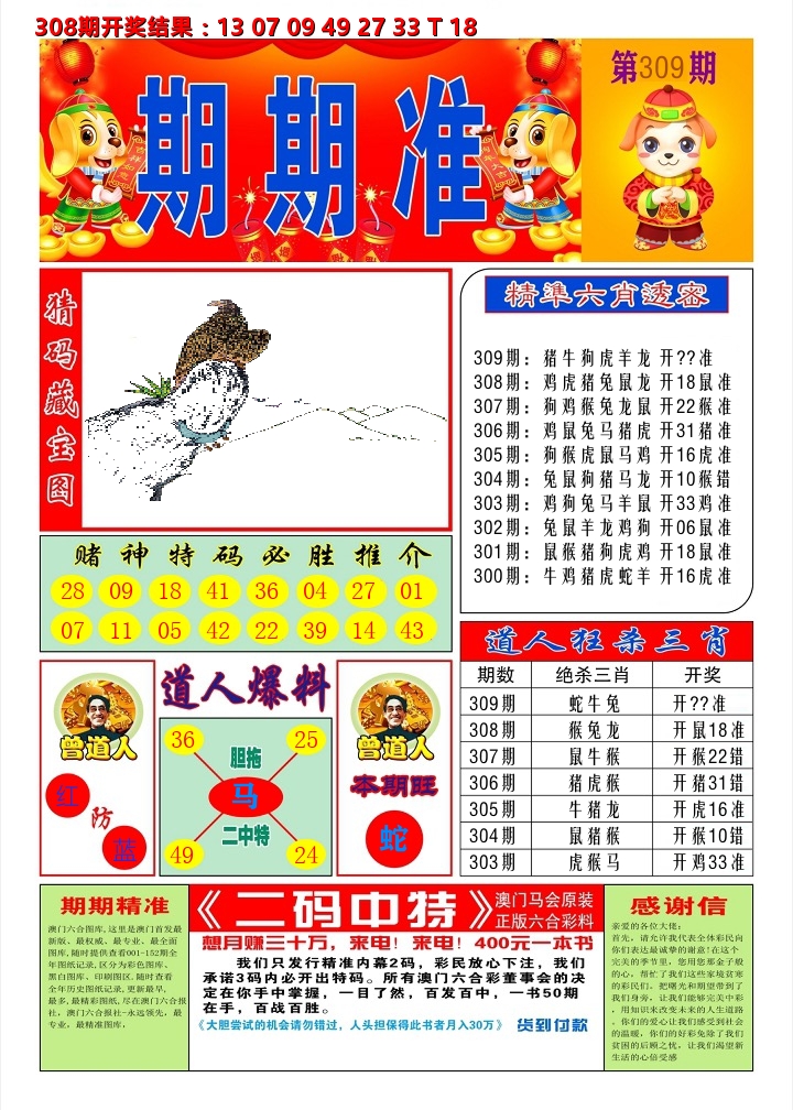 澳门期期准A 第309期