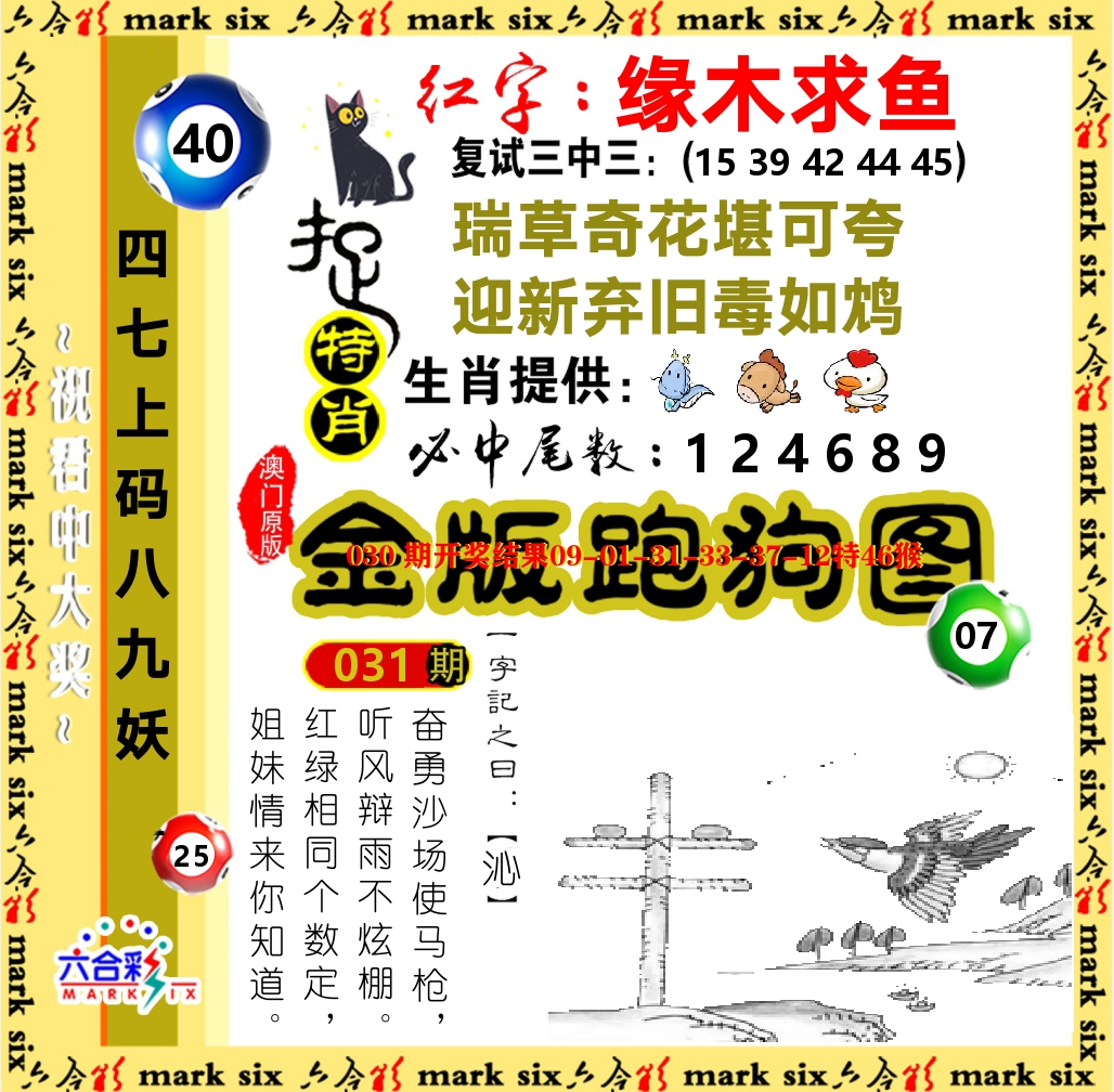 金版跑狗图 第31期