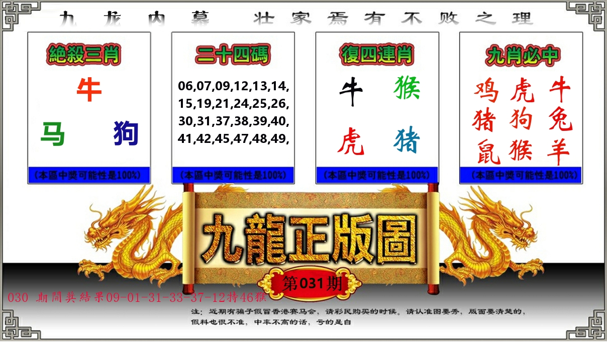 九龙正版图 第31期