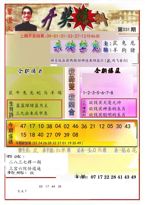开奖爆料 第31期
