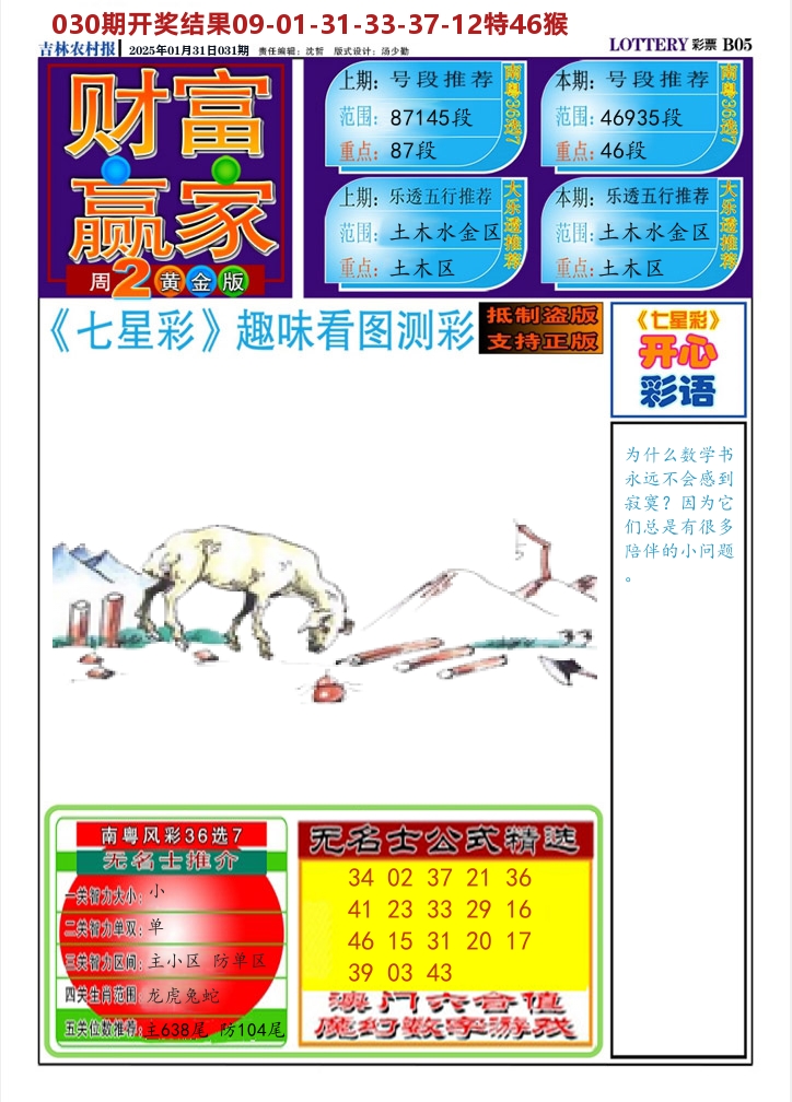 七星彩图A 第31期