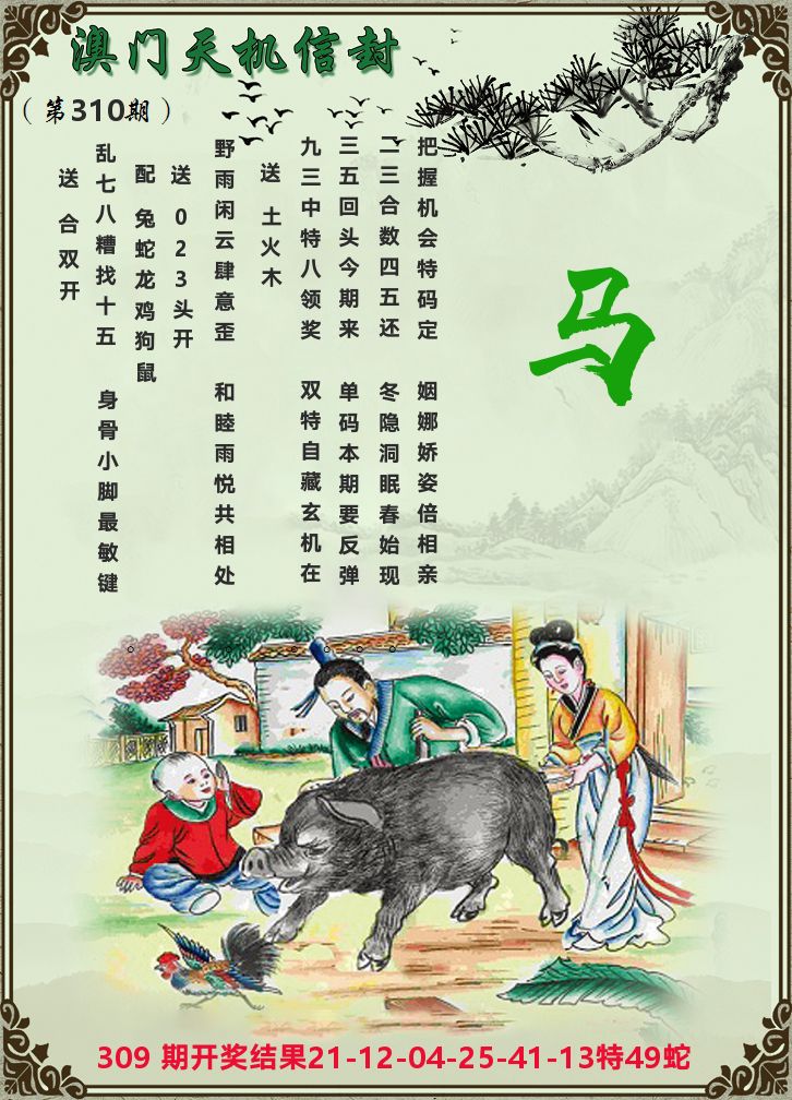 天机信封 第310期