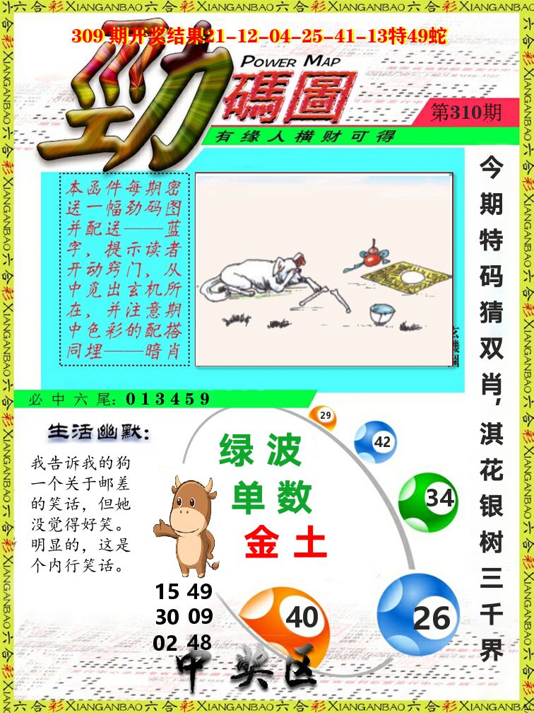 劲码图 第310期