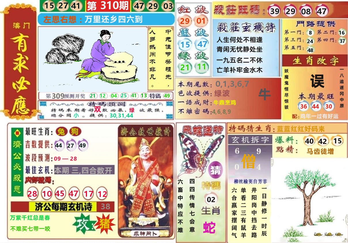 澳门有求必应 第310期