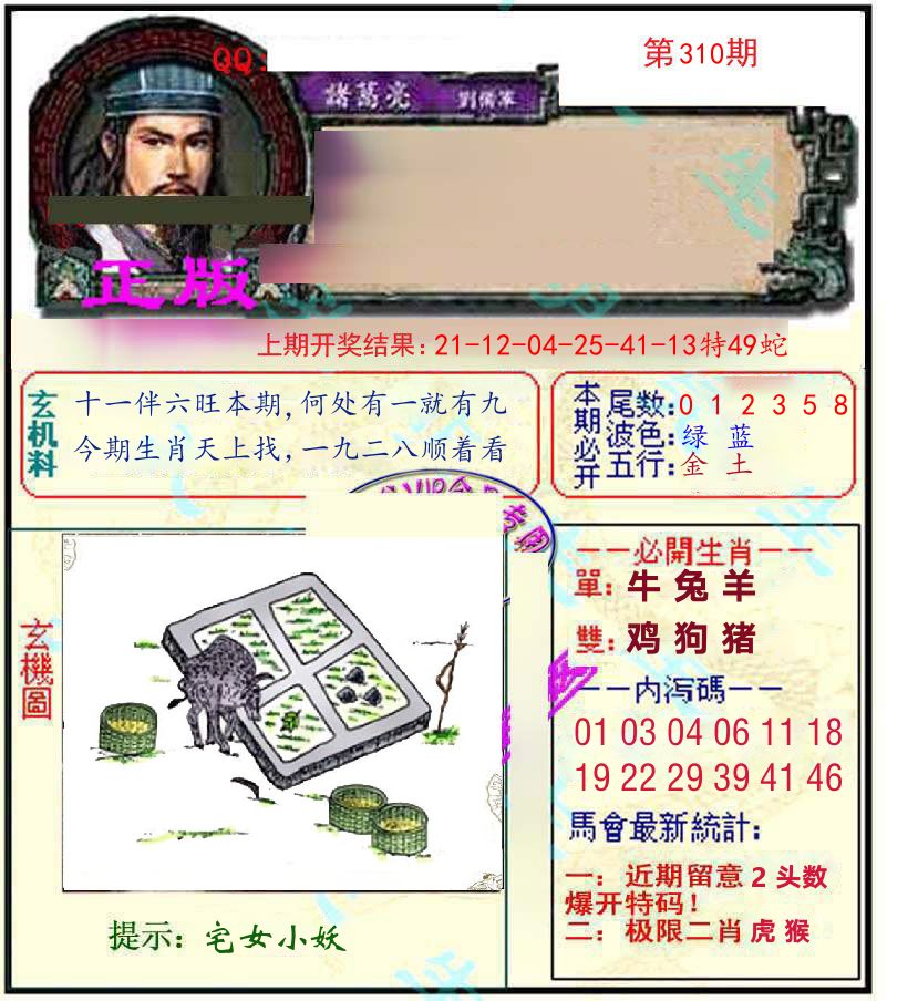 诸葛亮玄机 第310期