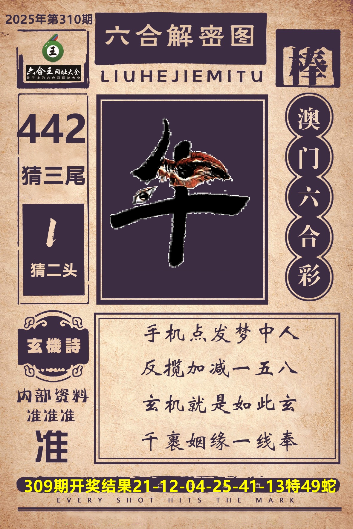 六合王六合解密 第310期