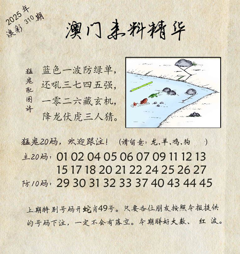 精华来料 第310期