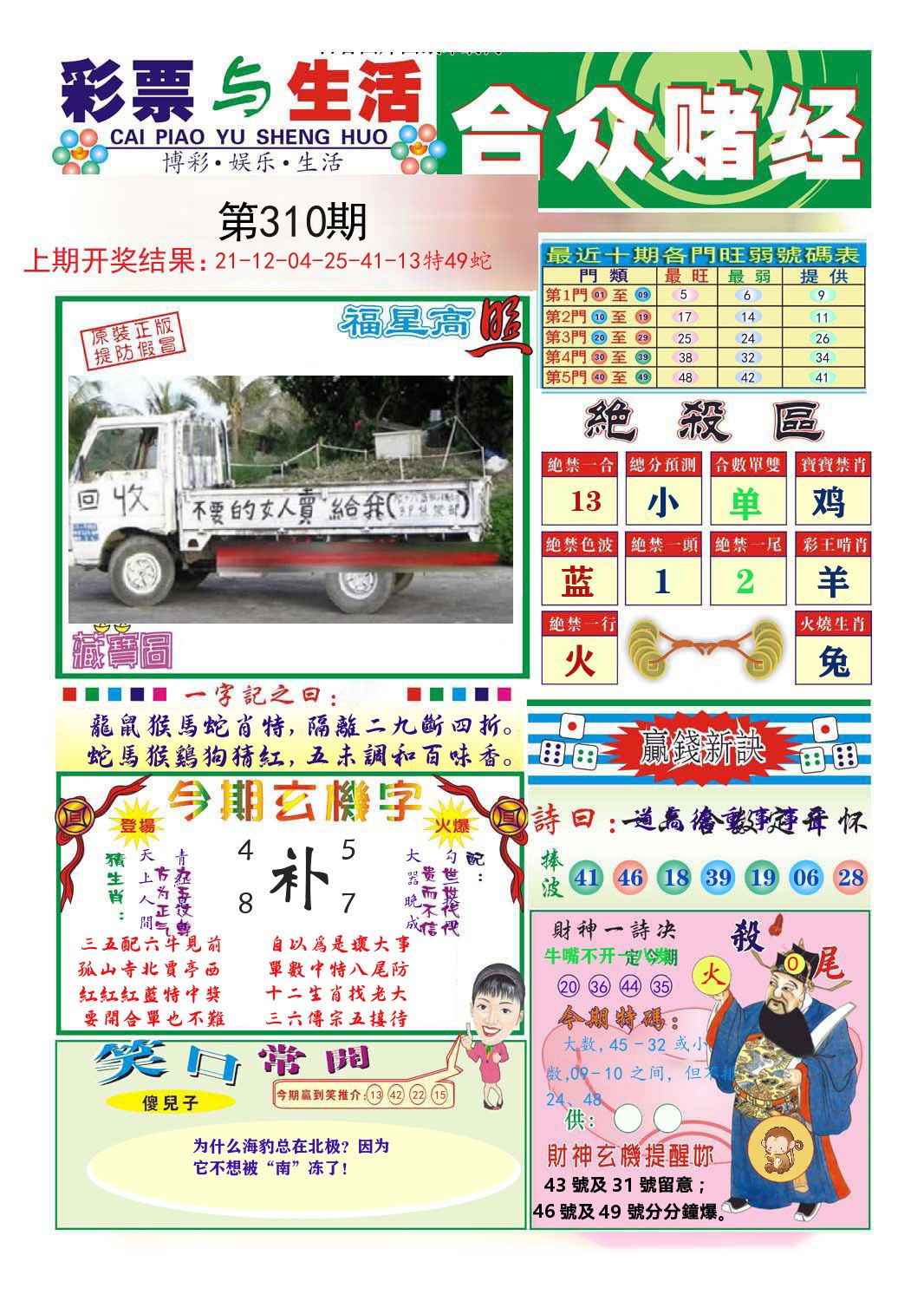 合众赌经 第310期