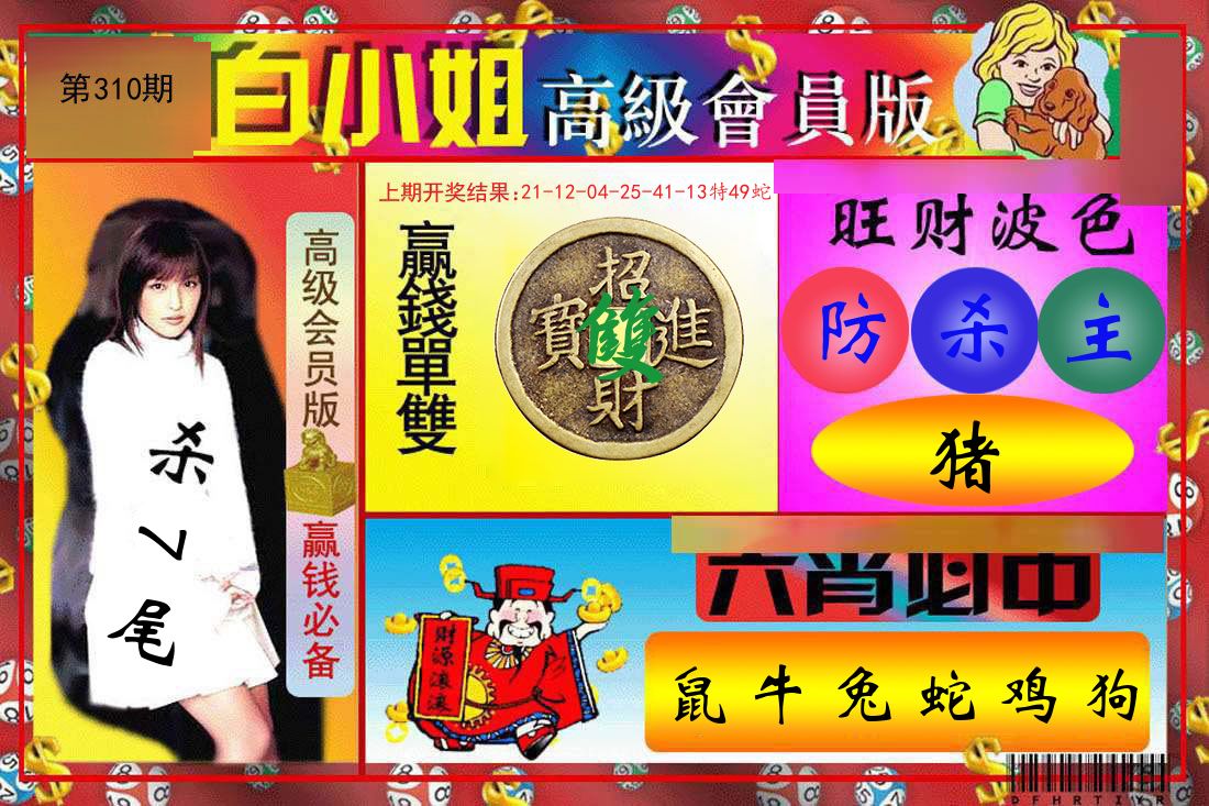 白小姐高级会员 第310期