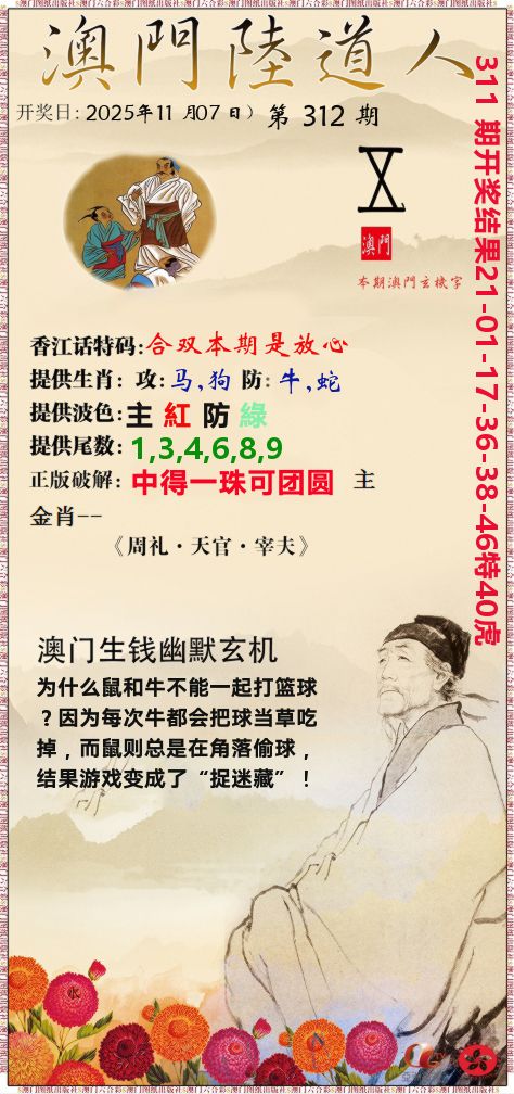 澳门陆道人 第312期