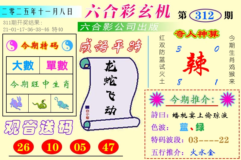 澳门六合玄机 第312期